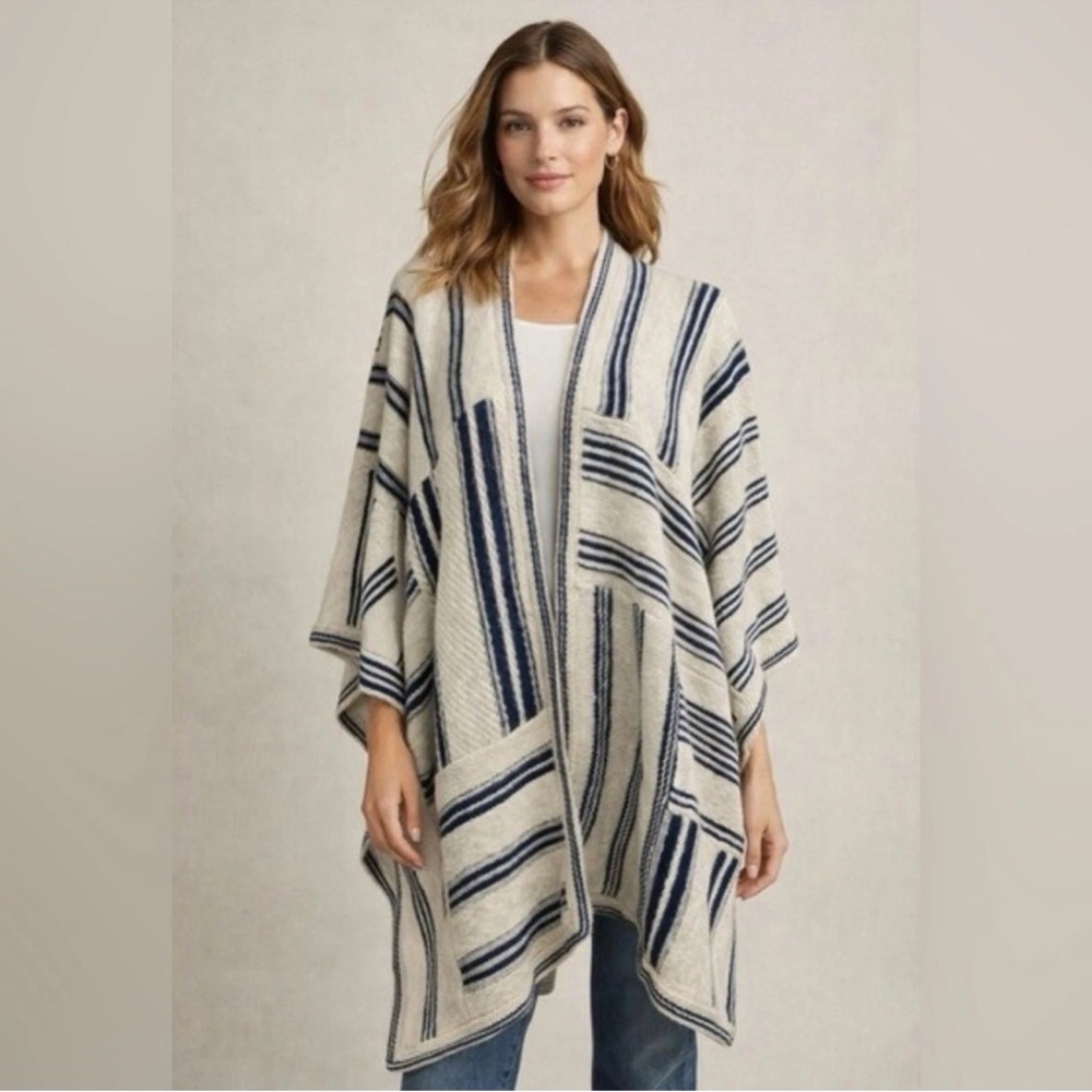 RALPH LAUREN Poncho LINEN Wrap VERY Oversized Size XS / Small FAST SHIP 3188-8 - Picture 1 of 10